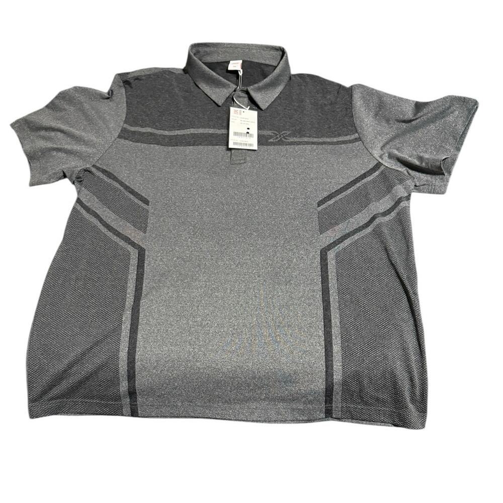 NWT JDX Size XXL Men MELANGE GREY Golf Performance Polo‎ Shirt Lightweight